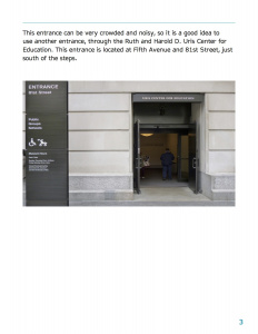 Close up view of the door where visitors can enter at The Metropolitan Museum of Art